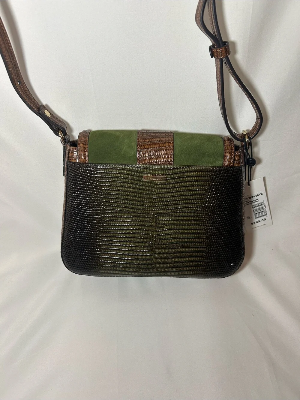 Brahmin Gianna Green & Brown leather